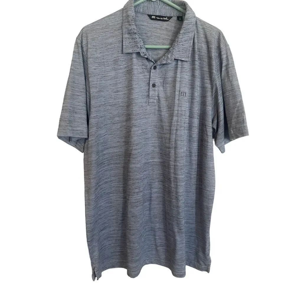 Travis Mathew Mens Bluish Gray Casual Collared Short Sleeve Golf Polo Shirt XXL